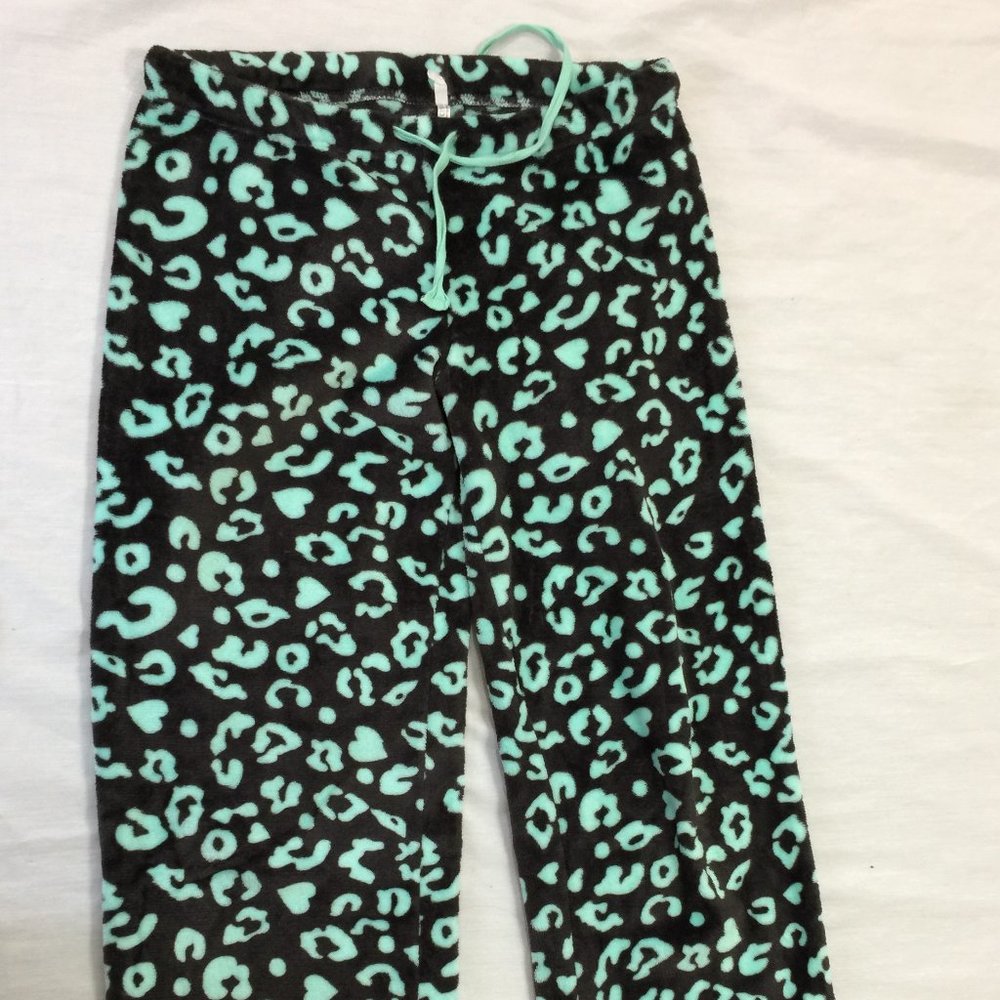 🦚🦚🦚 ITS JUST A KISS GOODNIGHT WOMENS FLEECE SLEEPWEAR PANTS SIZE L 🦚🦚🦚